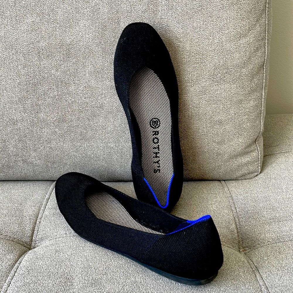 Rothy’s THE SQUARE size 9 black like new.